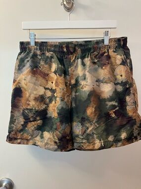 WAO The Swim Short- Men's Camouflage - Green/Brown EUC/Like New/Rise 14- W 16-21